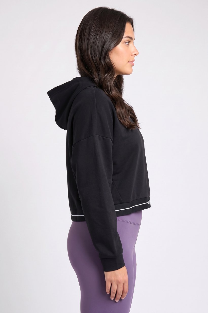 Women Sportswear Fit Long Sleeve Outdoor Hoodie, Black