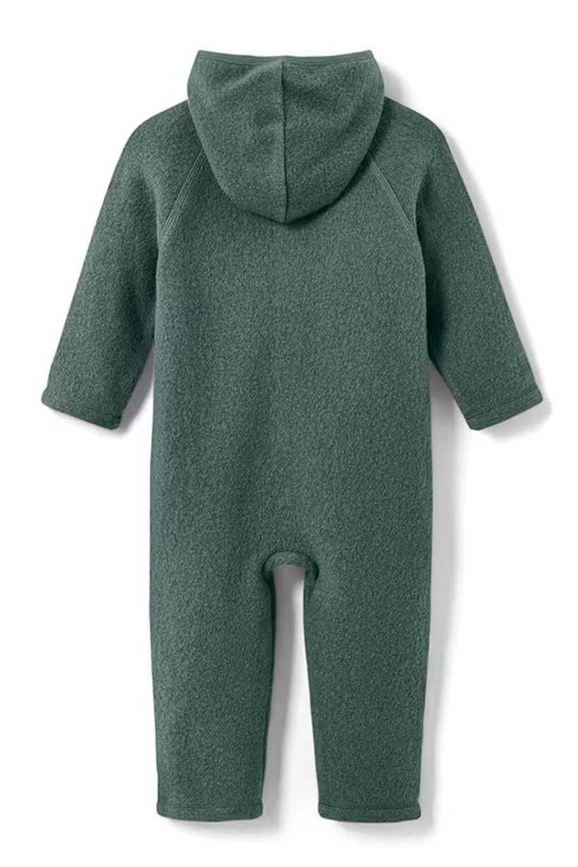 Toddlers Boy Textured Long Sleeve Romper, Green