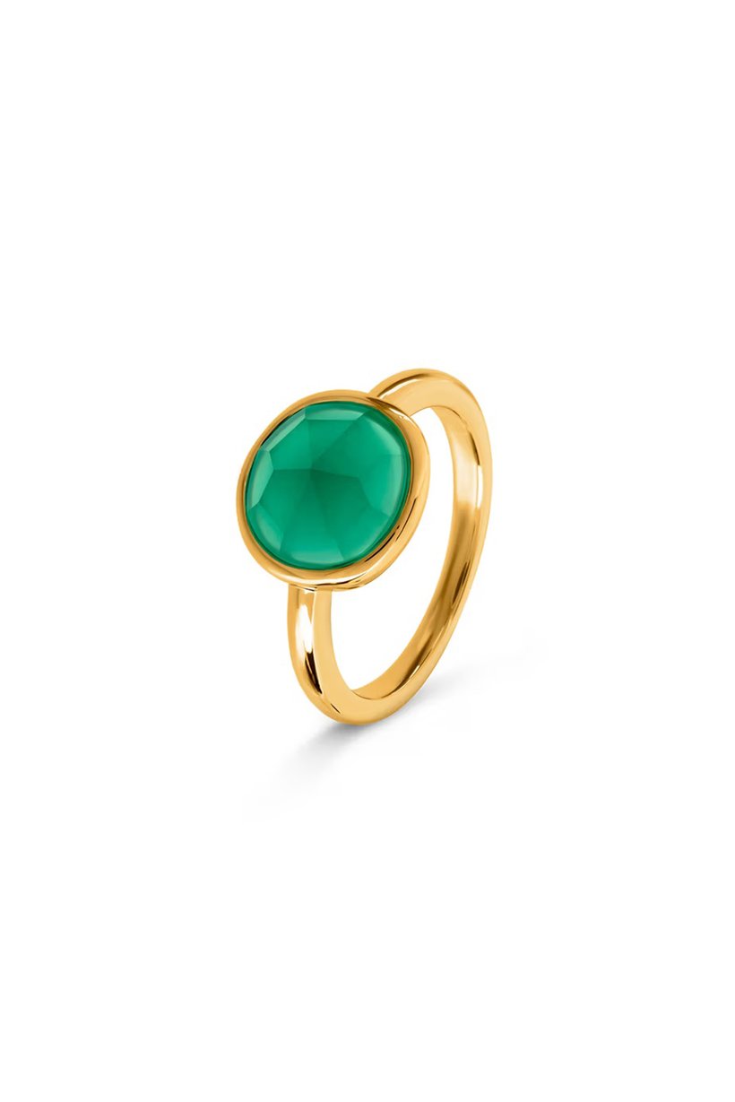 Women Crystal Fashion Stainless Steel Ring, Gold