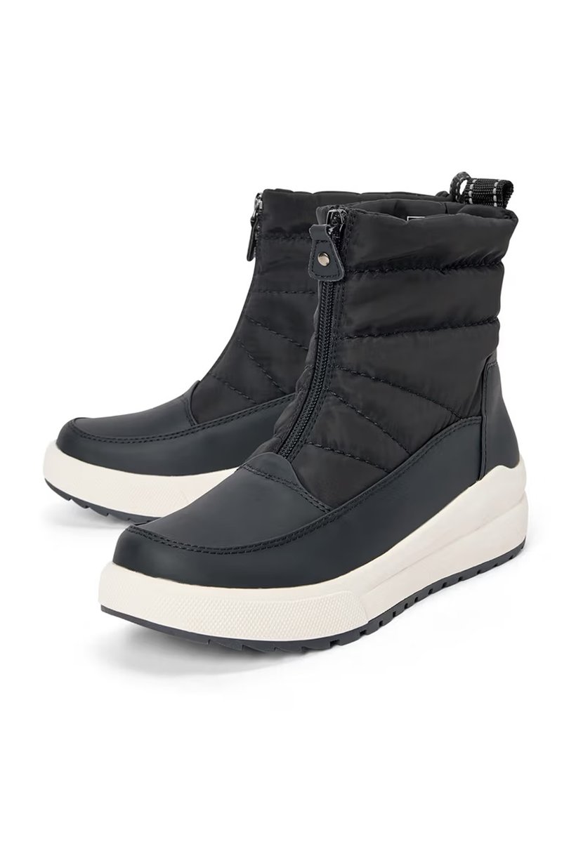 Women Zipper Closure Ankle Boots, Black