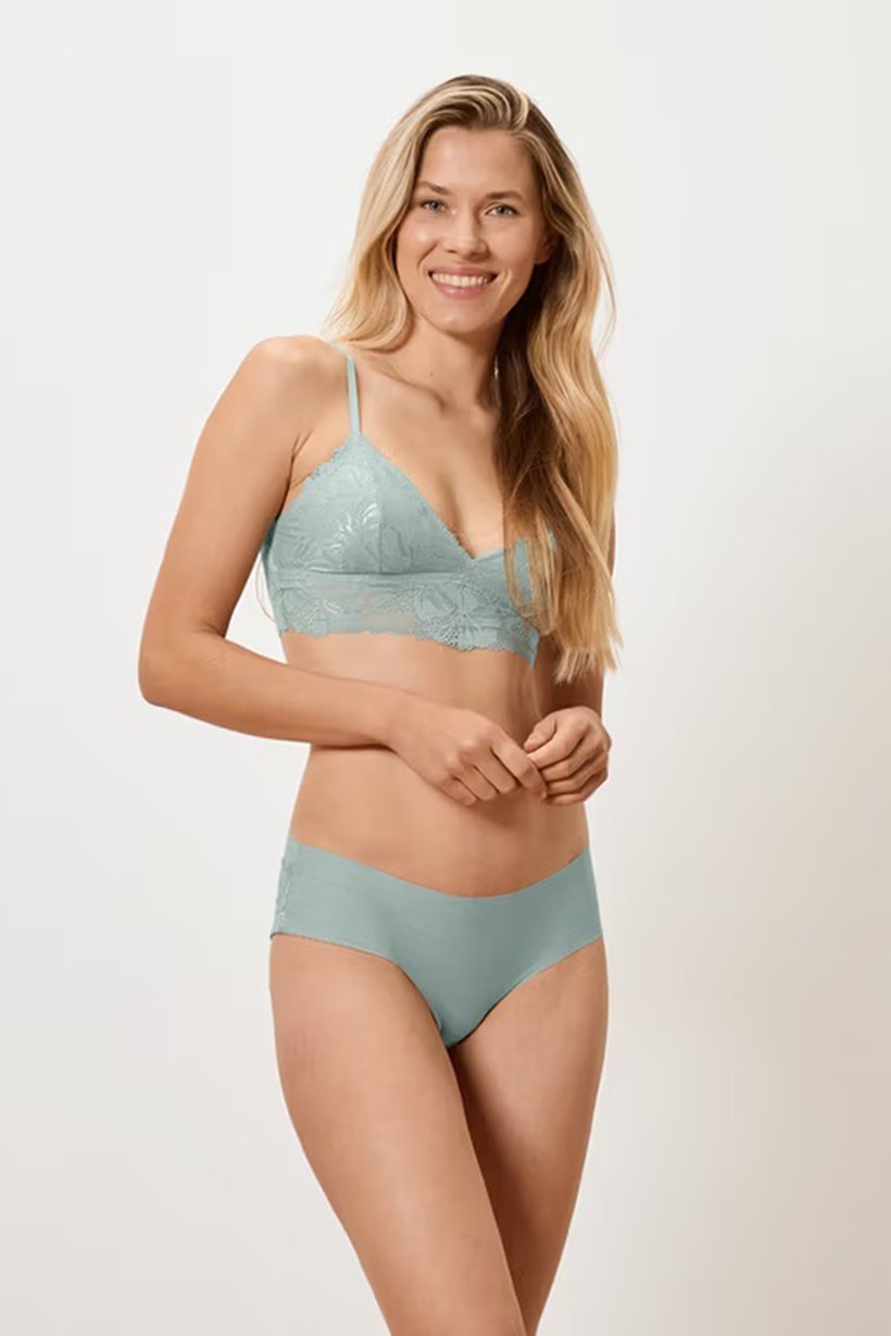 Women 2 Pieces Textured Panty, Teal Green