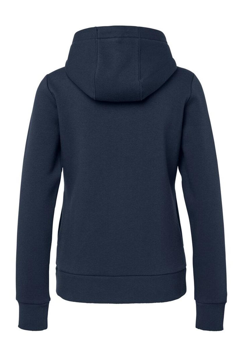 Women Graphic Print Long Sleeve Hoodie, Navy Blue