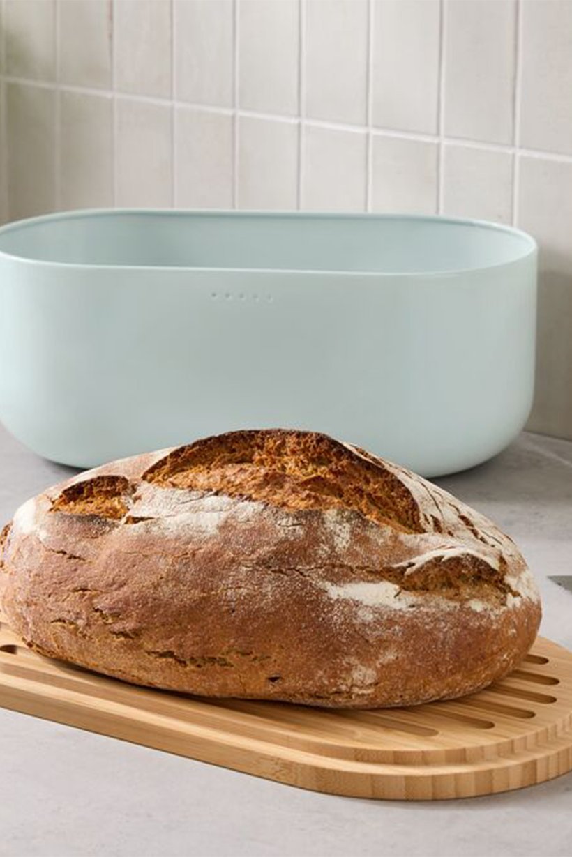 2 In 1 Bread Box With Cutting Board Metal, Multicolor