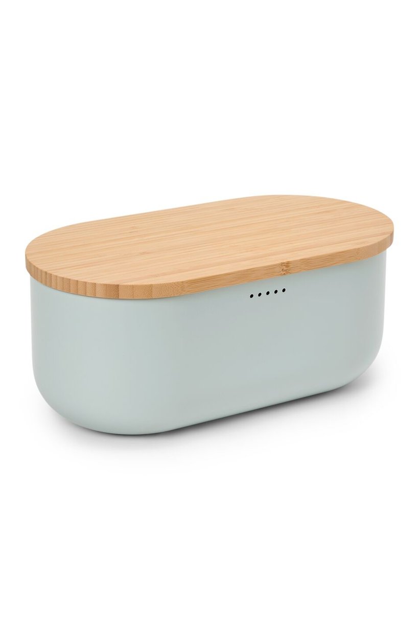 2 In 1 Bread Box With Cutting Board Metal, Multicolor