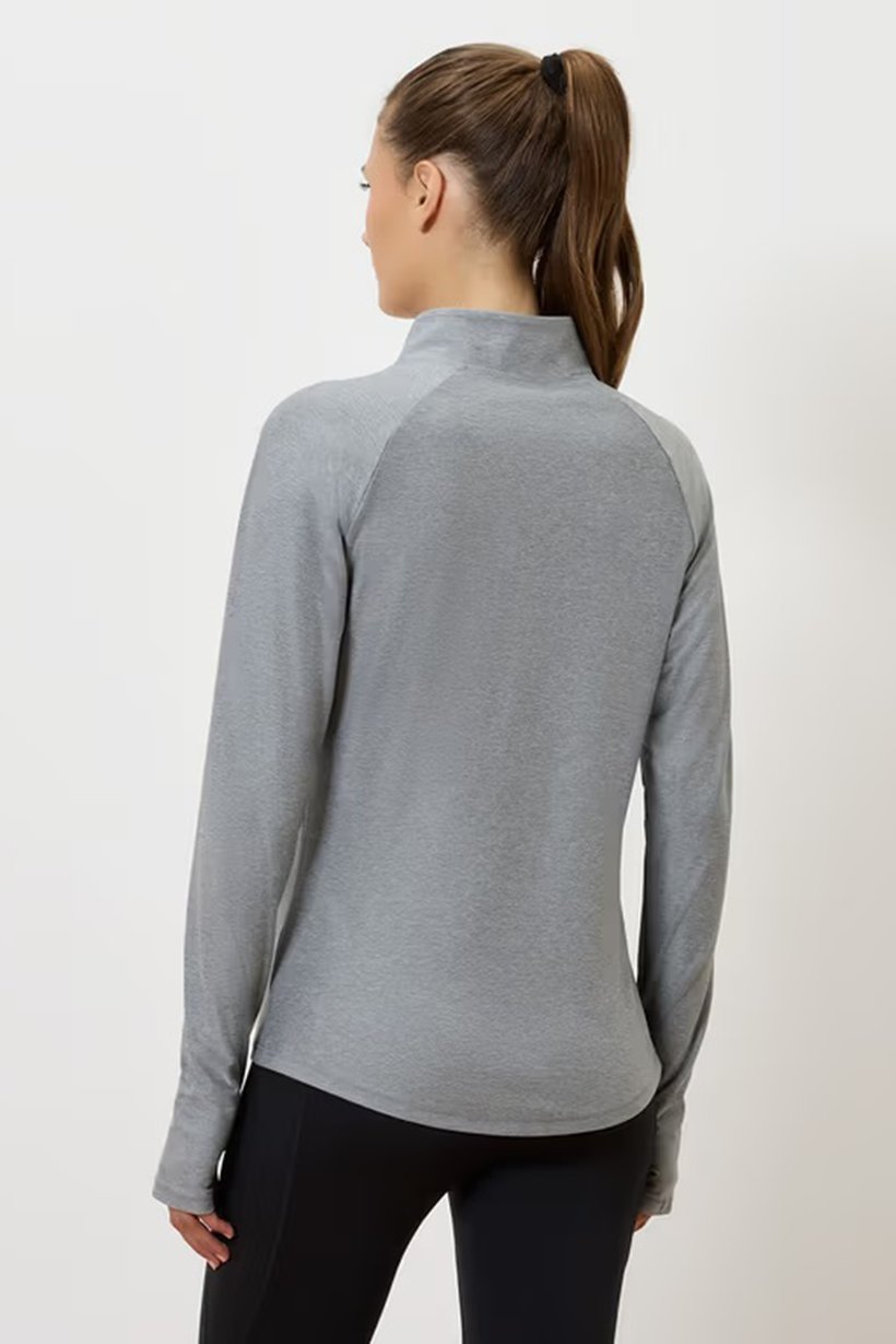 Women Sportswear Fit Long Sleeve Outdoor Sweatshirt, Heather Grey