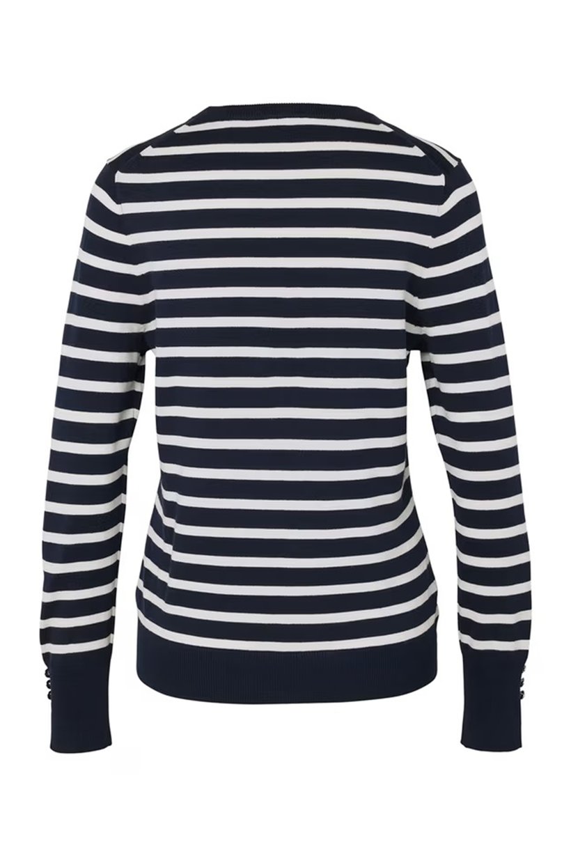 Women Crew Neck Long Sleeve Stripe Sweater, Multicolor