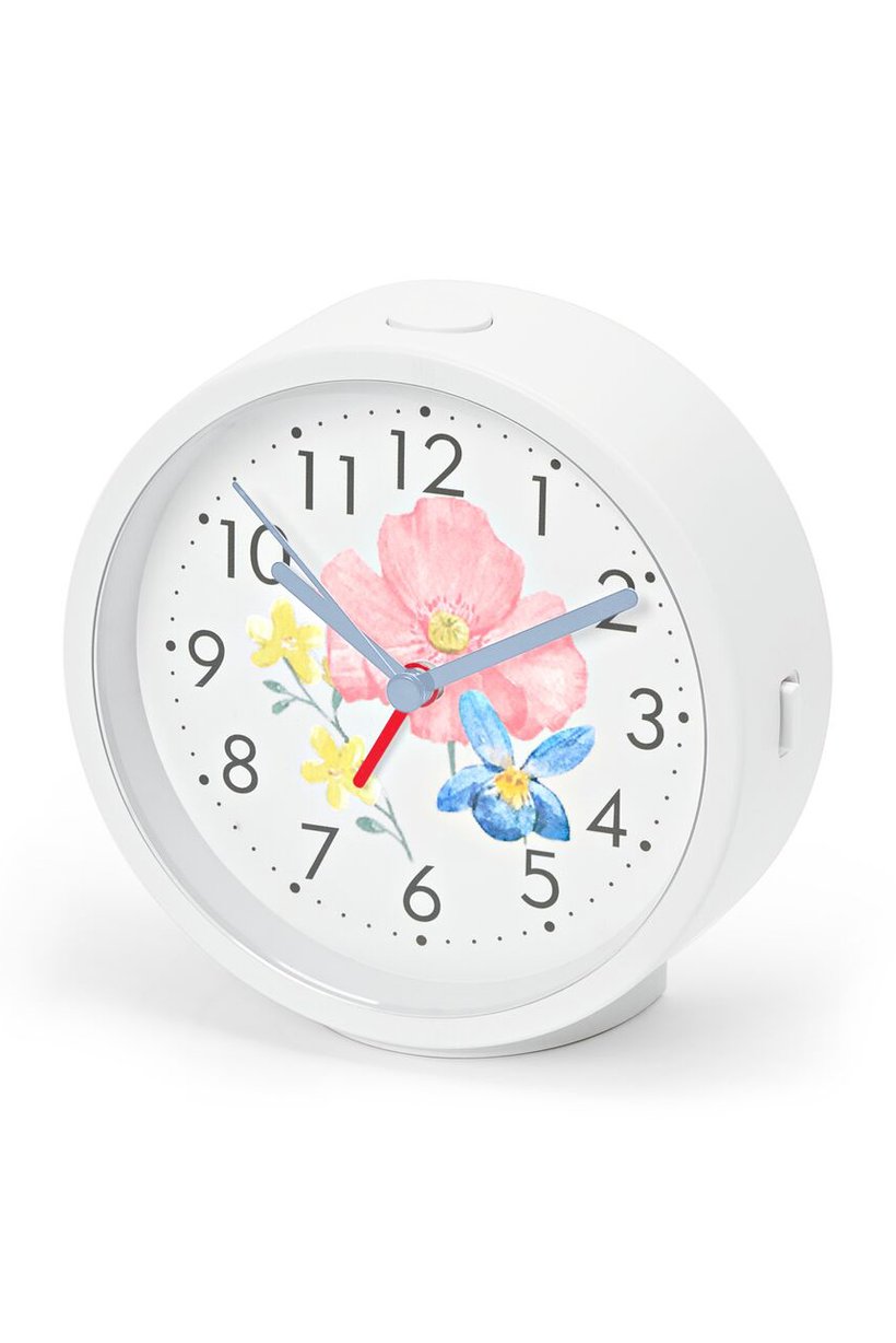 Alarm Clock With Back Light, White