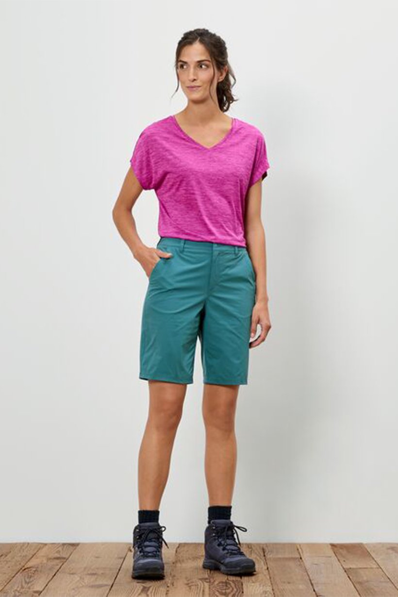 Women Regular Fit Plain Outdoor Shorts, Turquoise