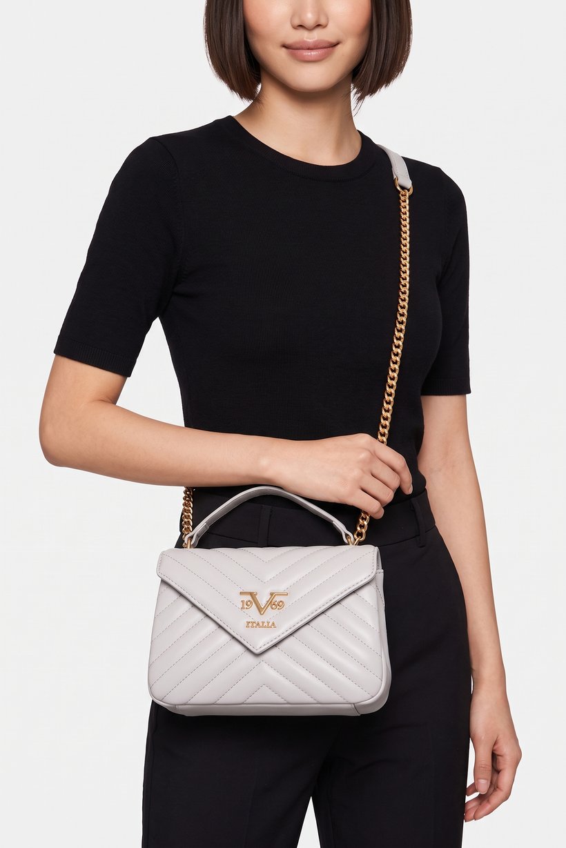 Women Brand Logo Cross Body Bag, Grey