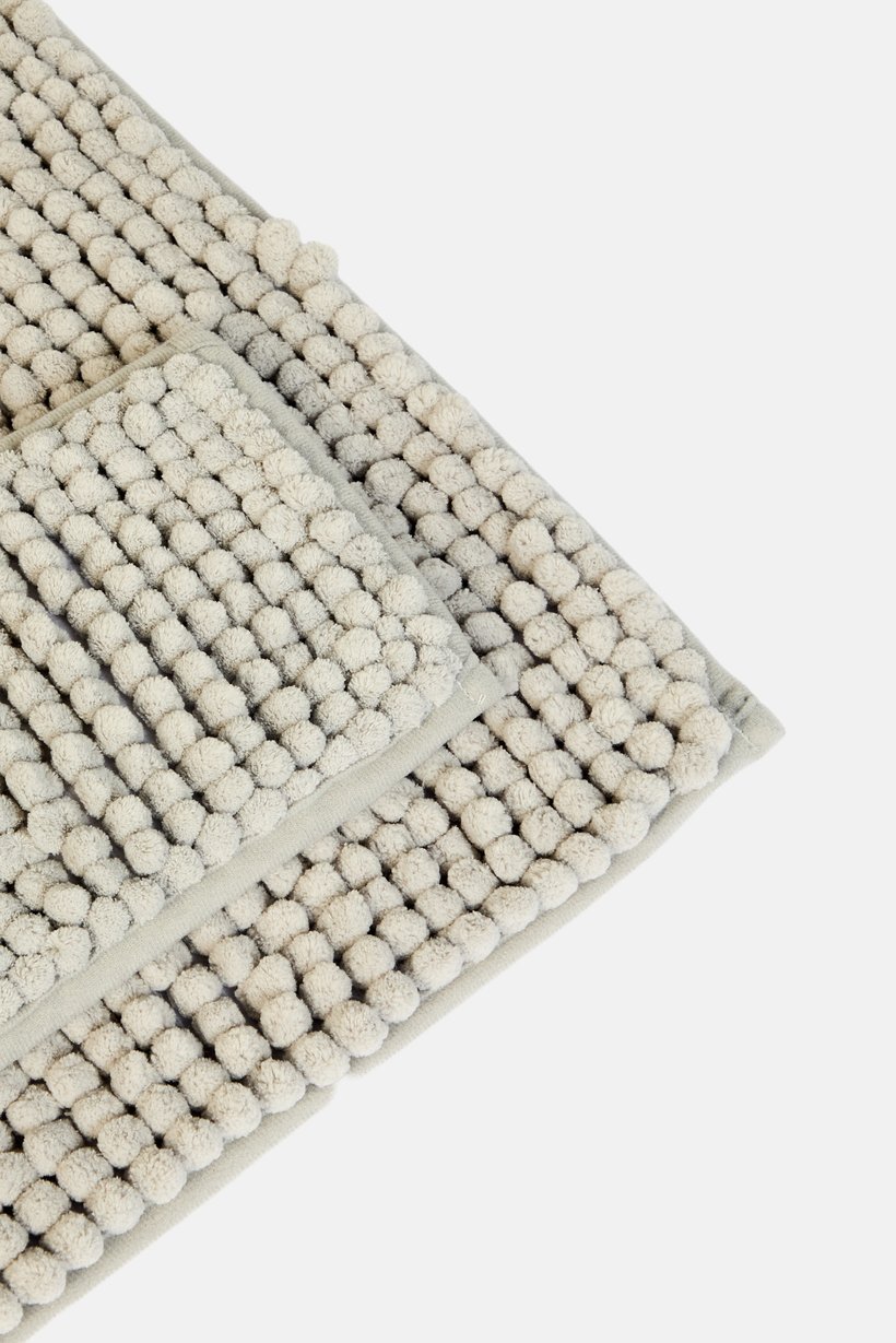 2 Pieces Textured Bath Rug Set, Grey