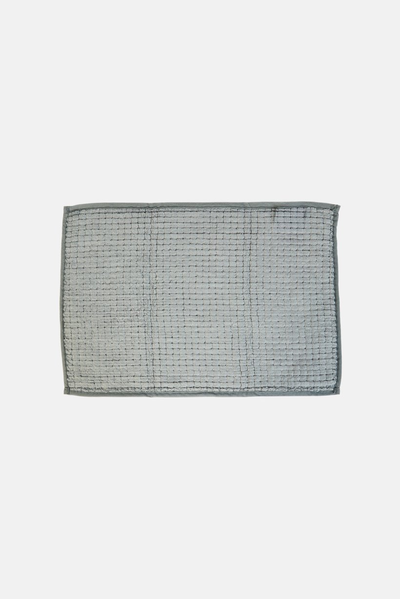 Microfiber Textured Bath Mat, Dark Grey