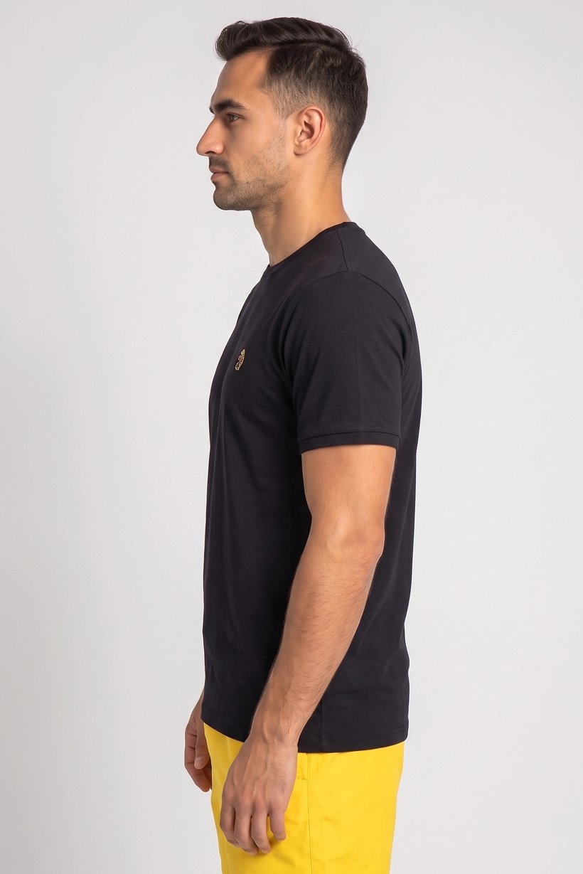 Men Sportswear Fit Short Sleeve Outdoor T-Shirt, Black