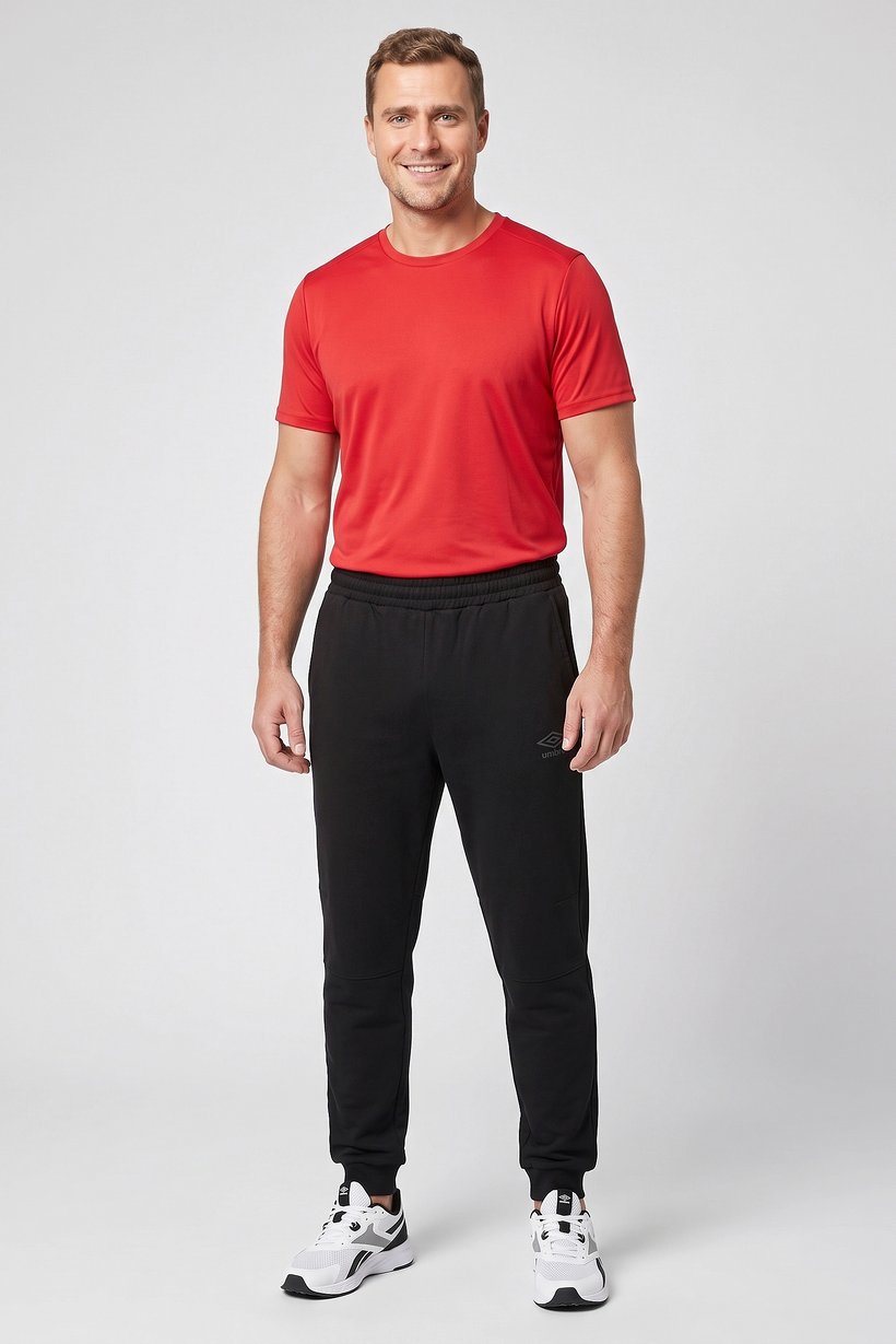 Men Sportswear Fit Drawstring Outdoor Sweatpants, Black