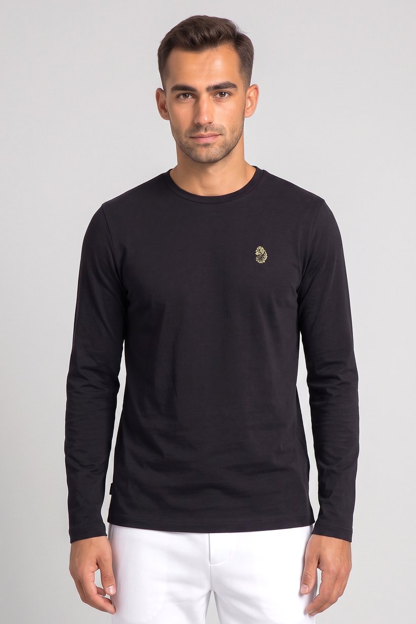 Men Sportswear Fit Long Sleeve Outdoor Sweatshirt, Black