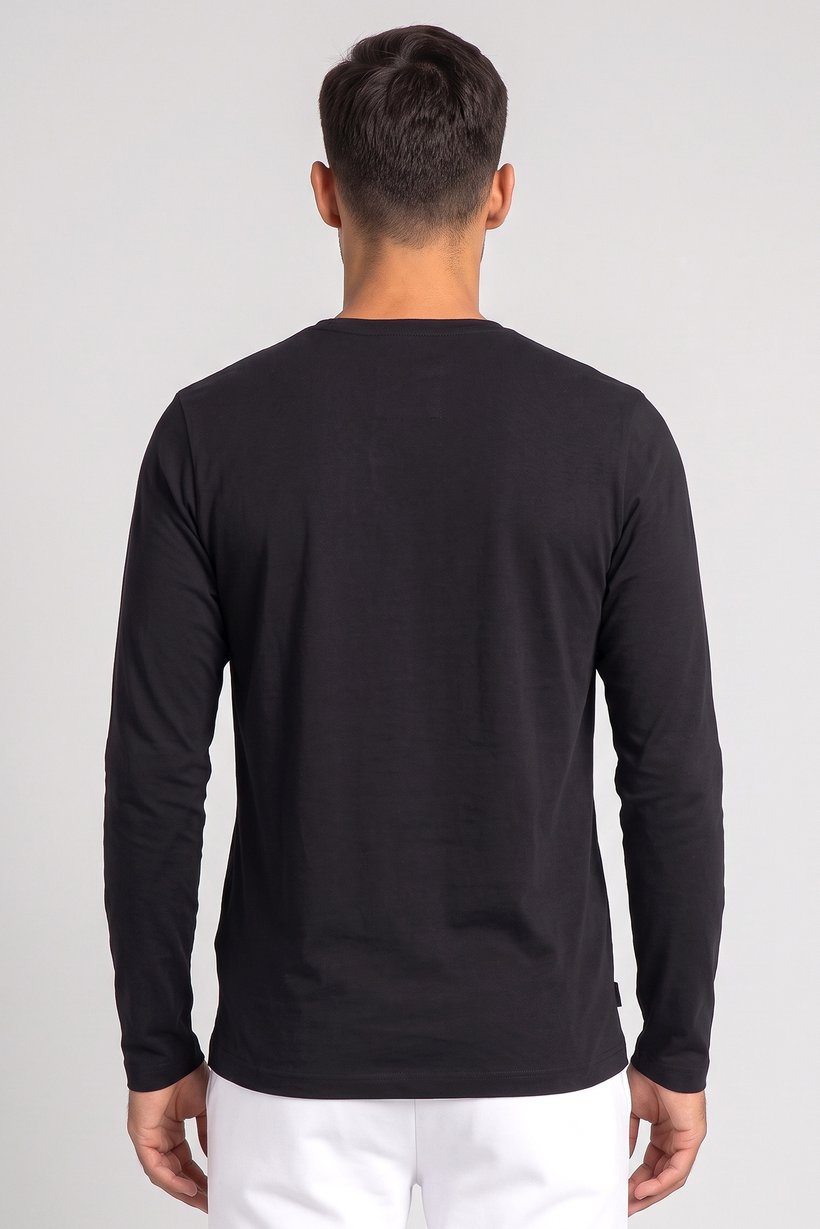 Men Sportswear Fit Long Sleeve Outdoor Sweatshirt, Black