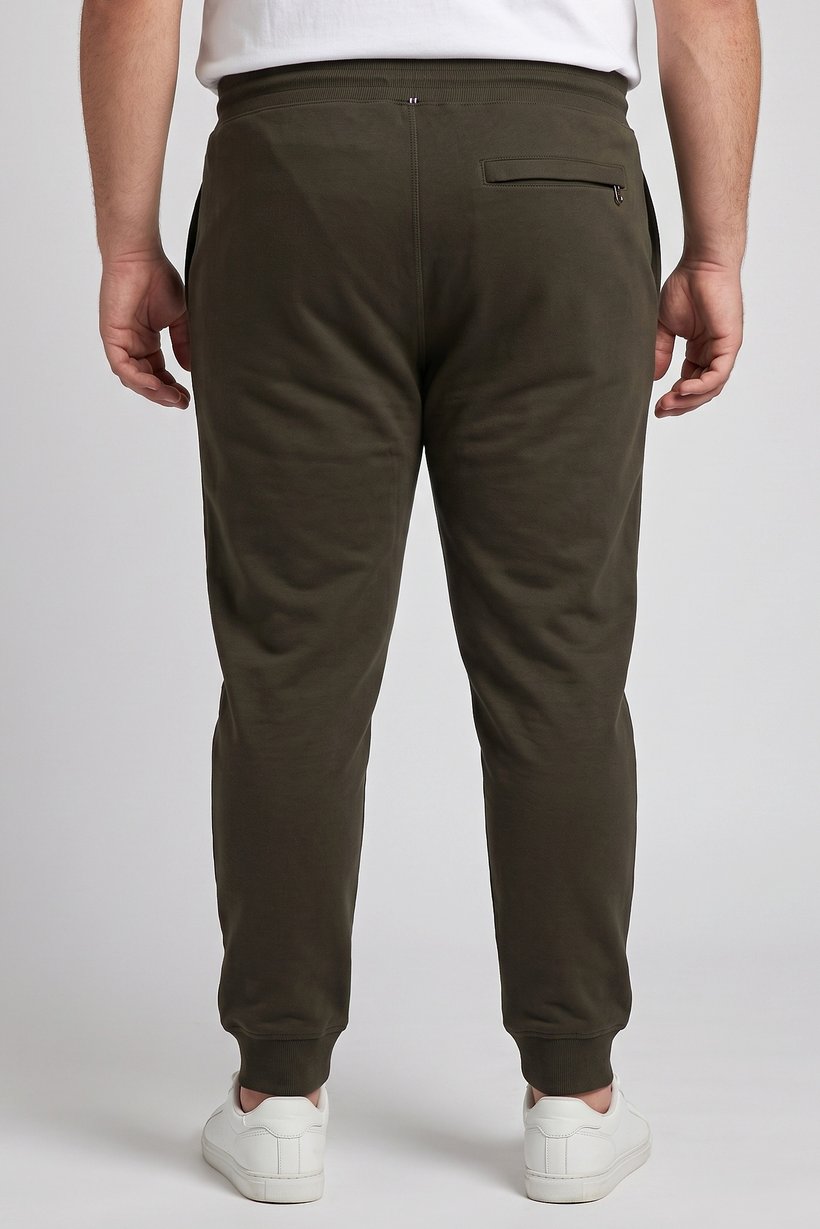 Men Regular Fit Embroidered Logo Jogger Pants, Dark Olive