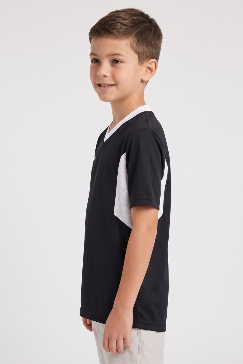 Kids Boy Sportswear Fit Short Sleeve Training Jersey, Black