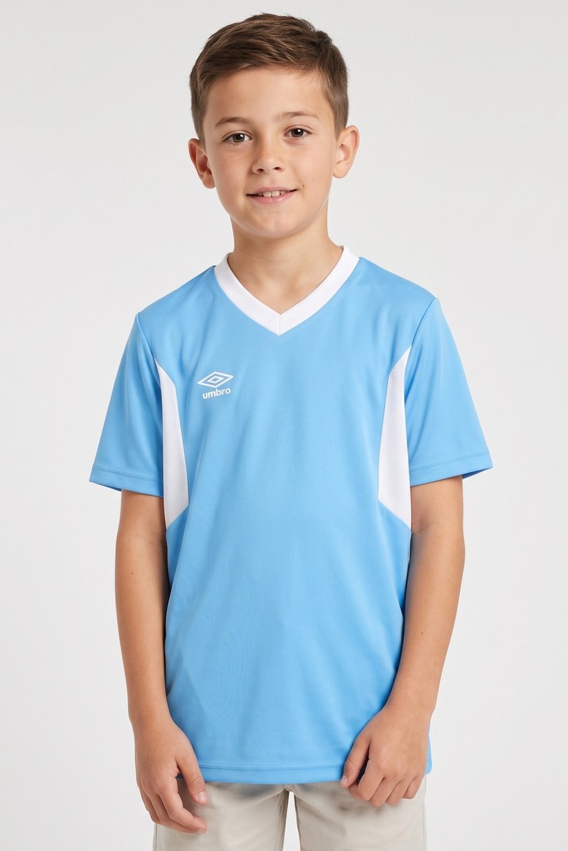 Kids Boy Sportswear Fit Short Sleeve Training Jersey, Light Blue