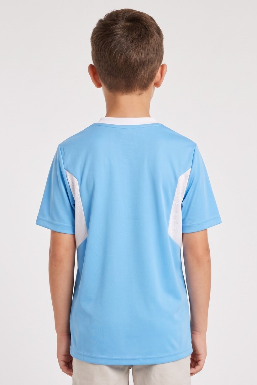 Kids Boy Sportswear Fit Short Sleeve Training Jersey, Light Blue