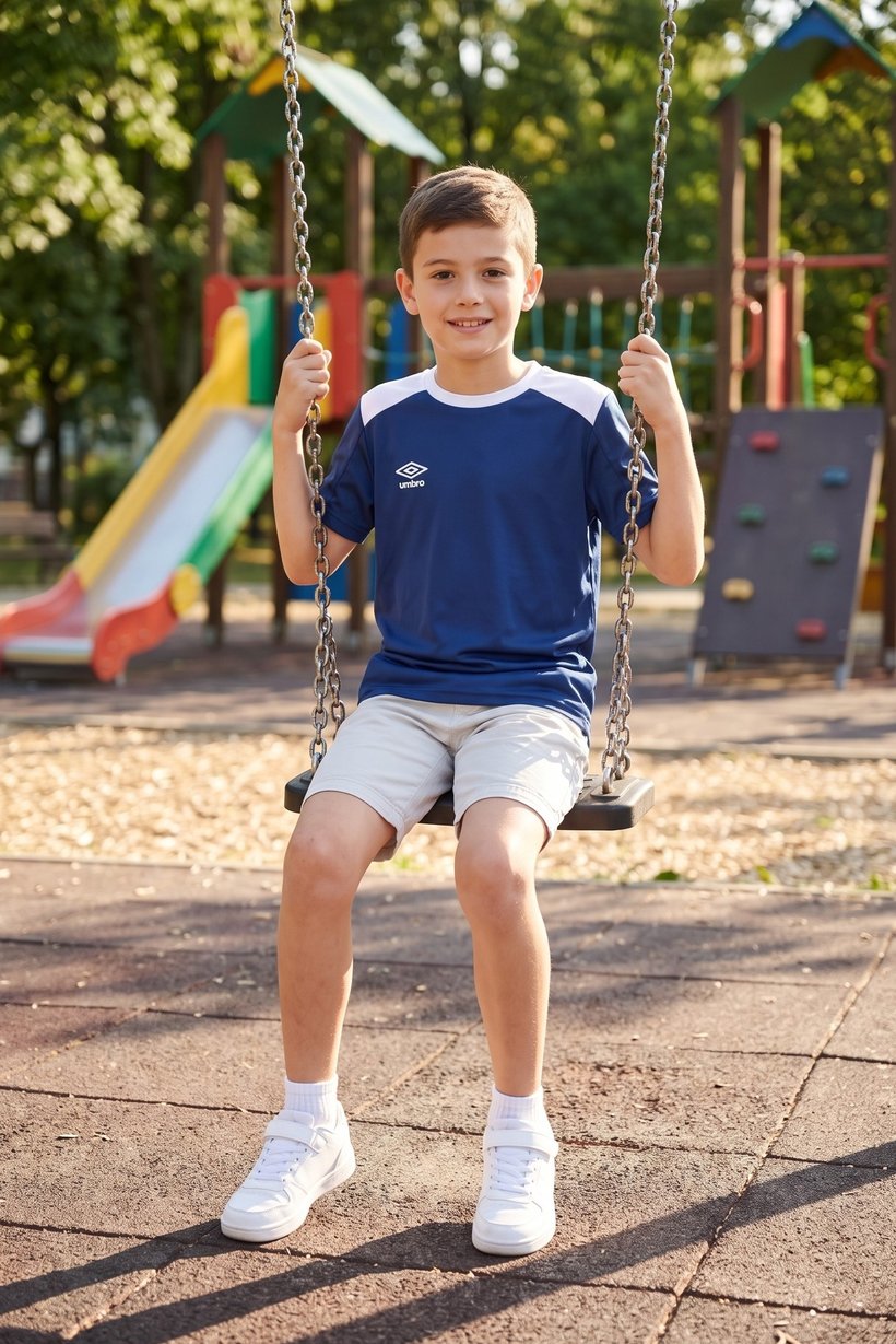 Kids Boy Sportswear Fit Short Sleeve Training Jersey, Navy