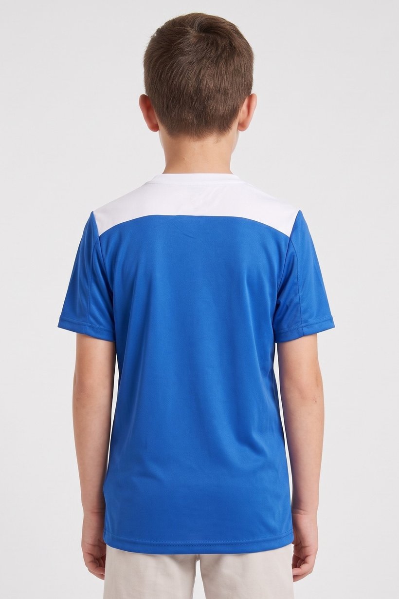 Kids Boy Sportswear Fit Short Sleeve Training Jersey, Royal Blue