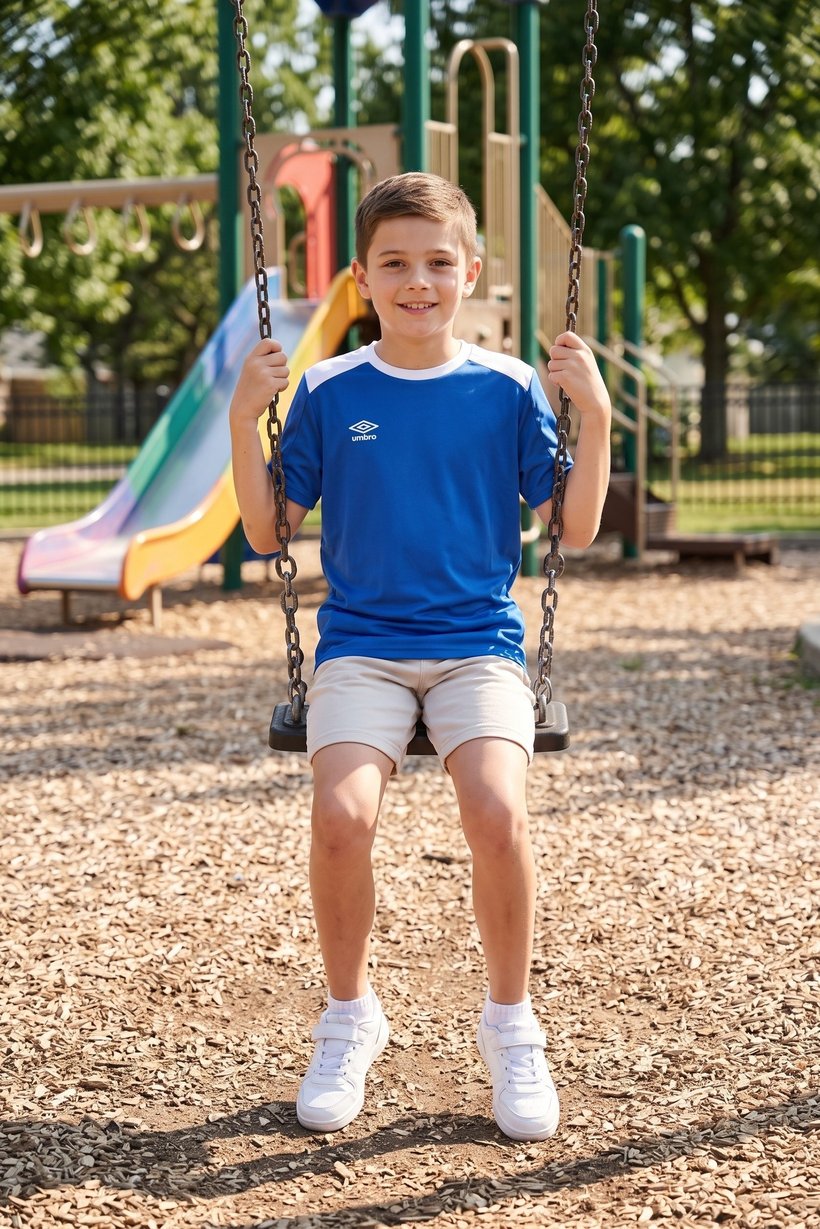 Kids Boy Sportswear Fit Short Sleeve Training Jersey, Royal Blue