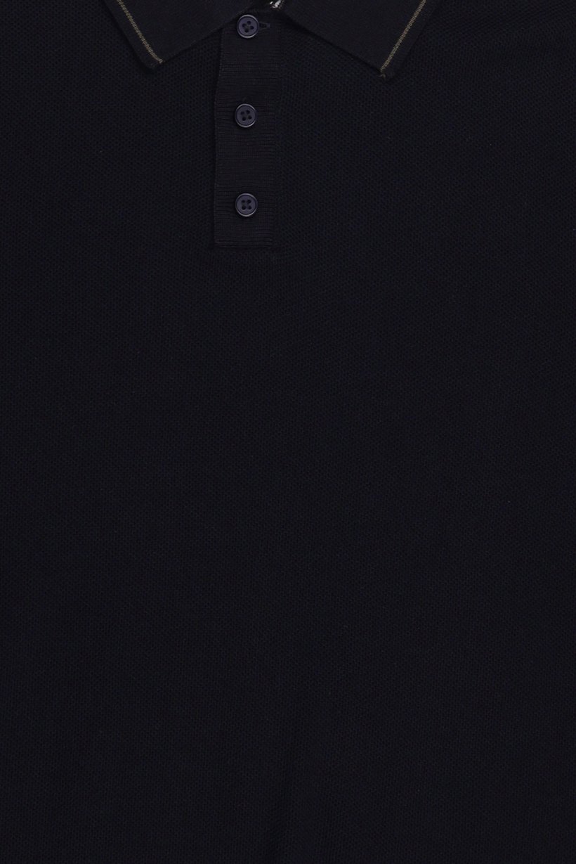 Men Regular Fit Solid Short Sleeve Polo Shirt, Navy