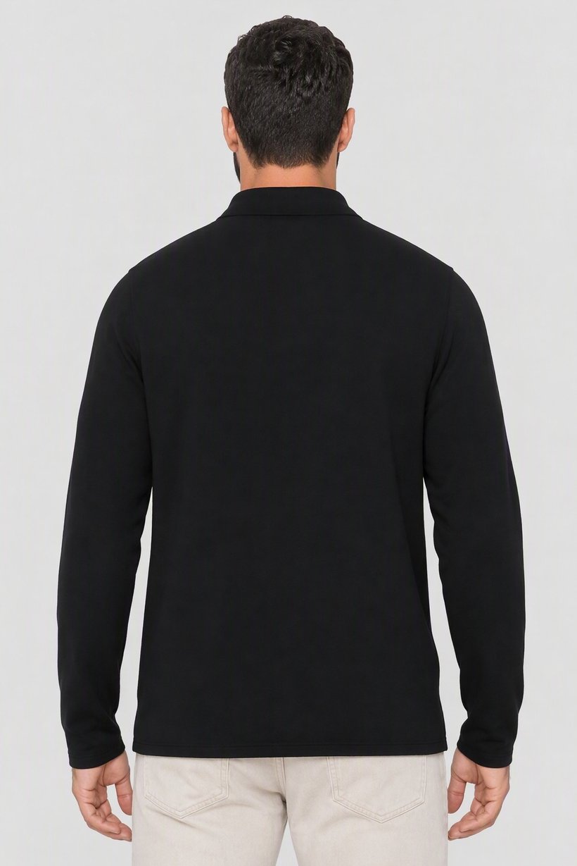 Men Spread Neck Cardigan, Black