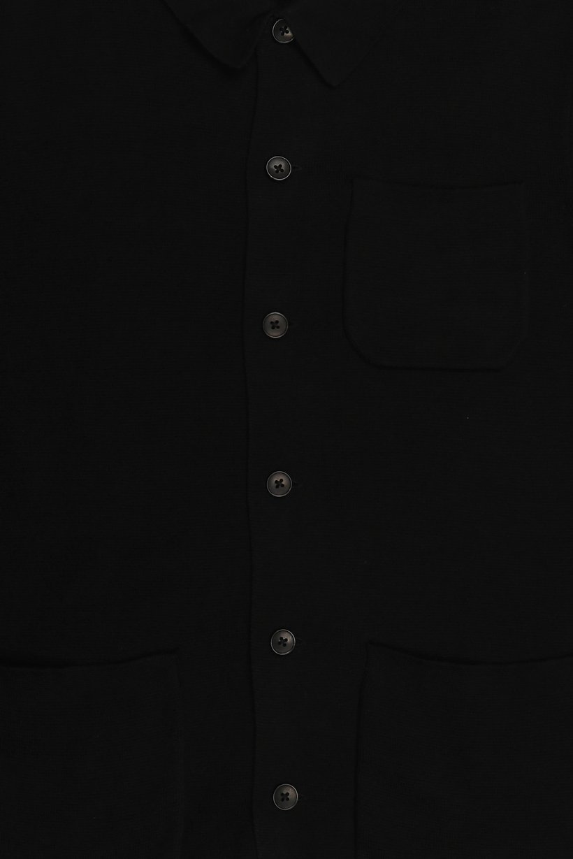 Men Spread Neck Cardigan, Black
