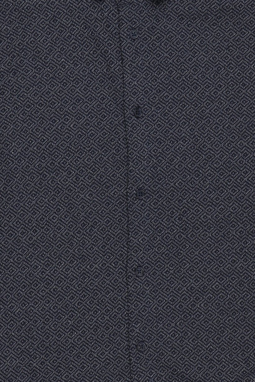 Men Regular Fit Jacquard Pattern Long Sleeve Casual Shirt, Multicolor