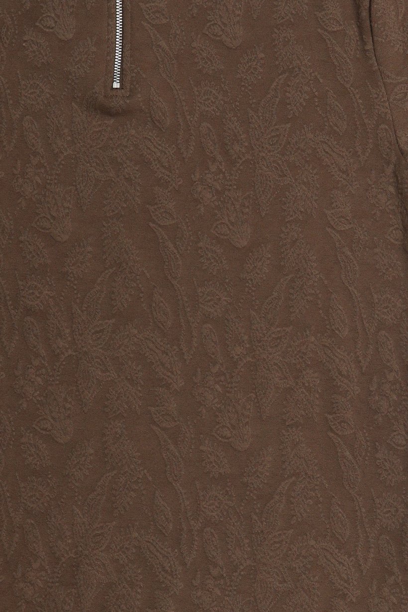 Men Regular Fit Short Sleeve Textured Polo Shirt, Brown