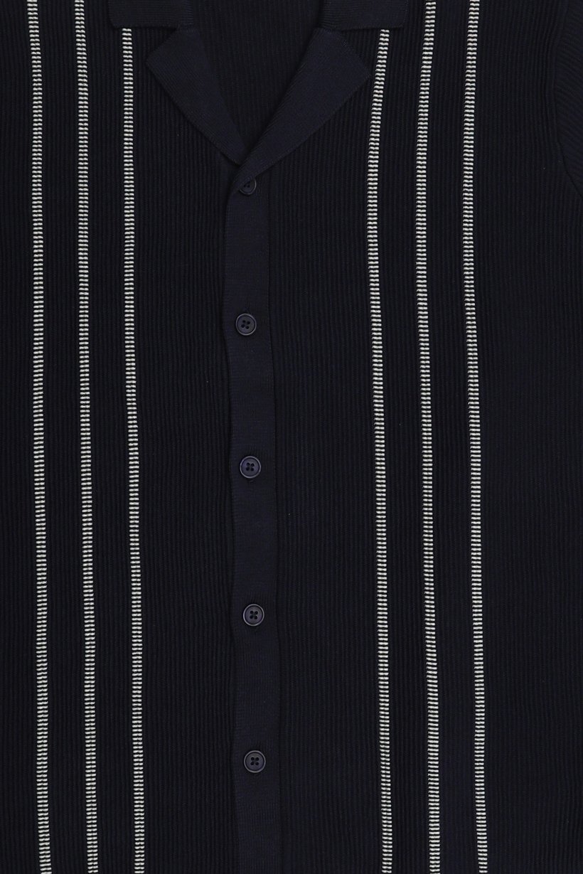 Men Regular Fit Short Sleeve Knitted Polo Shirt, Navy