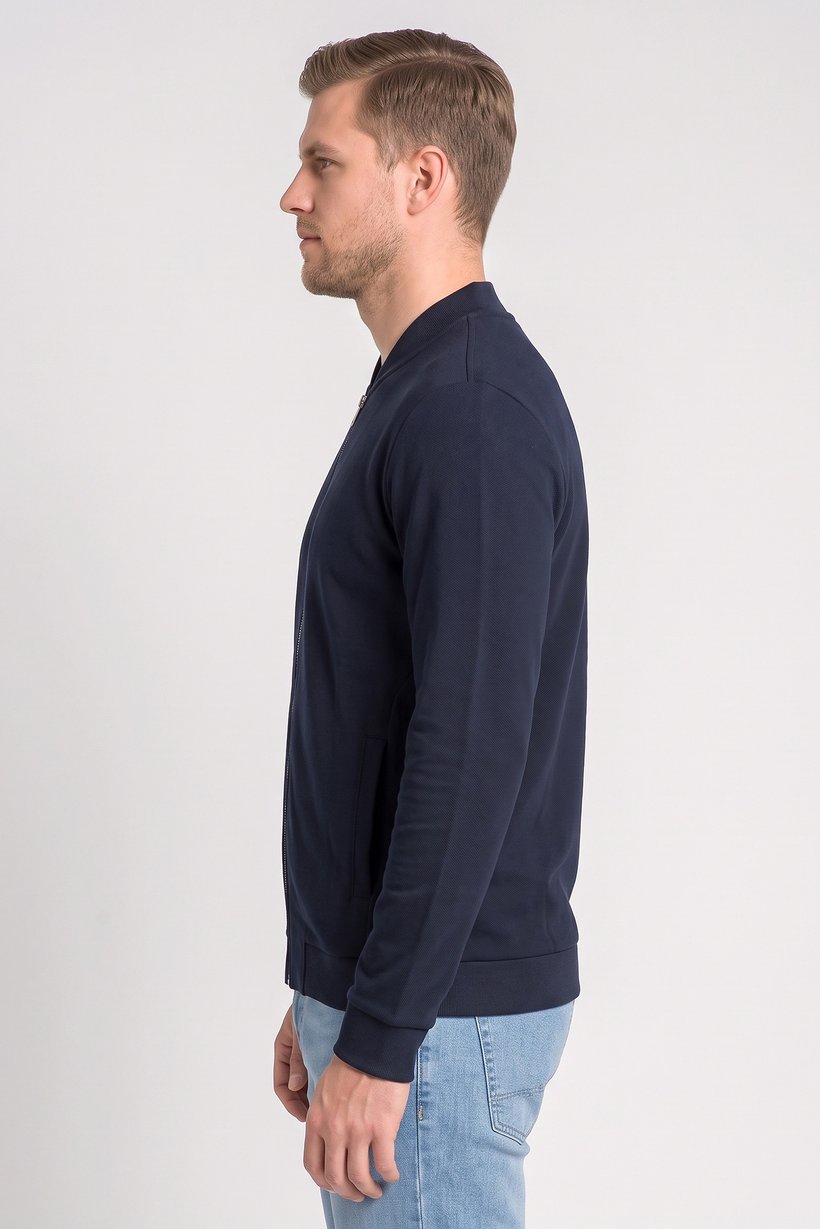 Men Plain Bomber Jacket, Navy