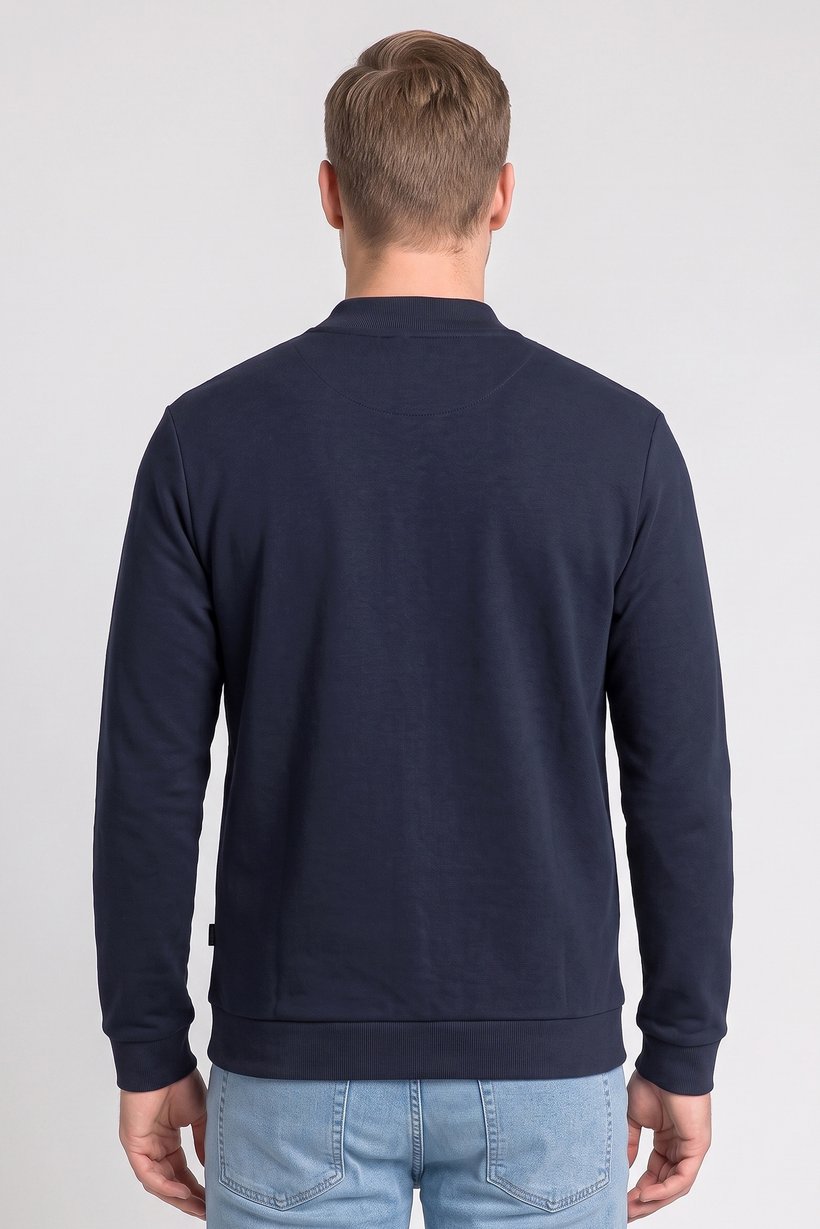 Men Plain Bomber Jacket, Navy