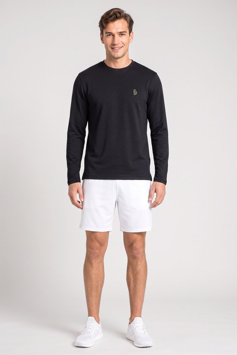Men Sportswear Fit Long Sleeve Outdoor T-Shirt, Black