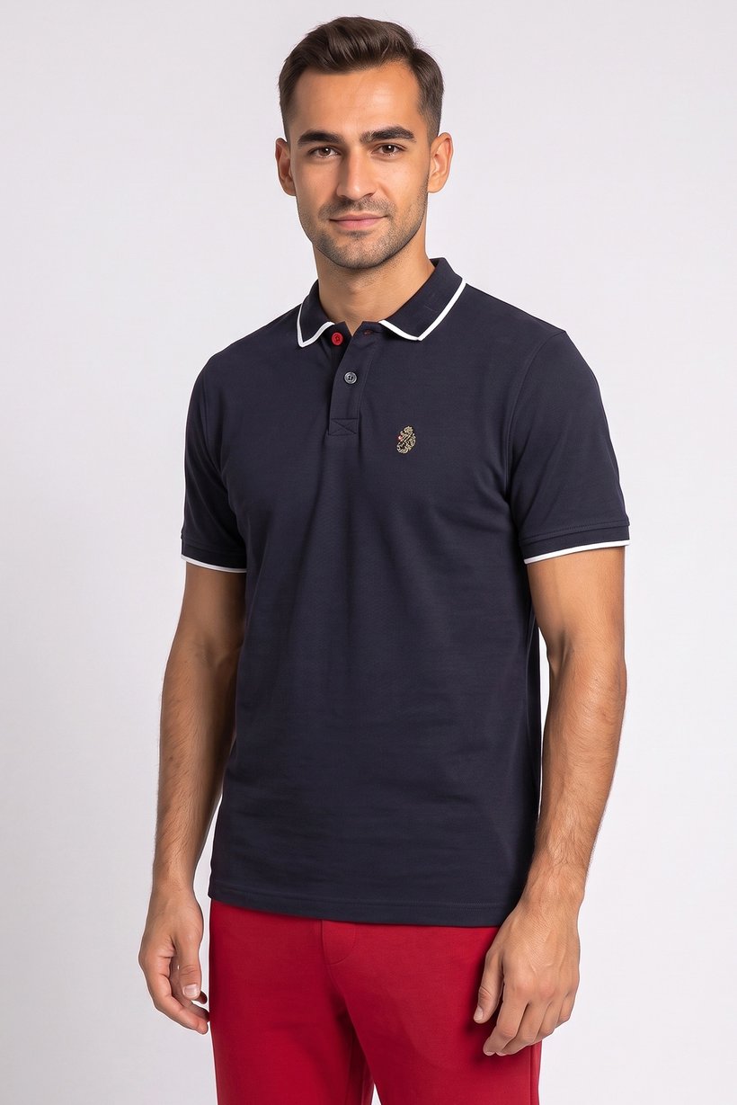 Men Sportswear Fit Short Sleeve Outdoor Polo Shirt, Dark Navy