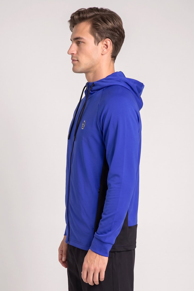 Men Sportswear Fit Long Sleeve Full Zip Training Hoodie, Blue
