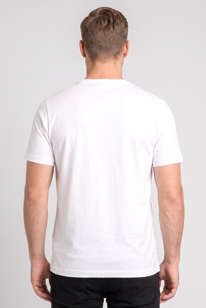 Men Crew Neck Short Sleeve Graphic Print T-Shirt, White