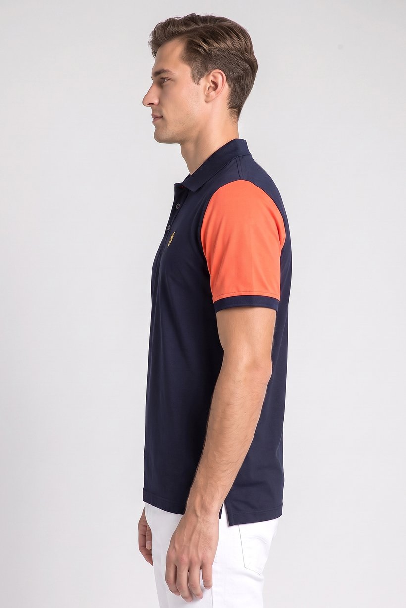 Men Sportswear Fit Short Sleeve Outdoor Polo Shirt, Multicolor