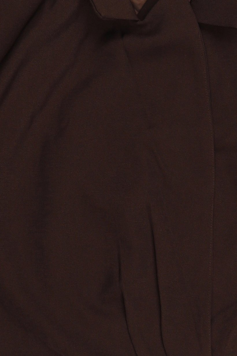 Women Regular Fit Solid Crop Blazer, Dark Brown