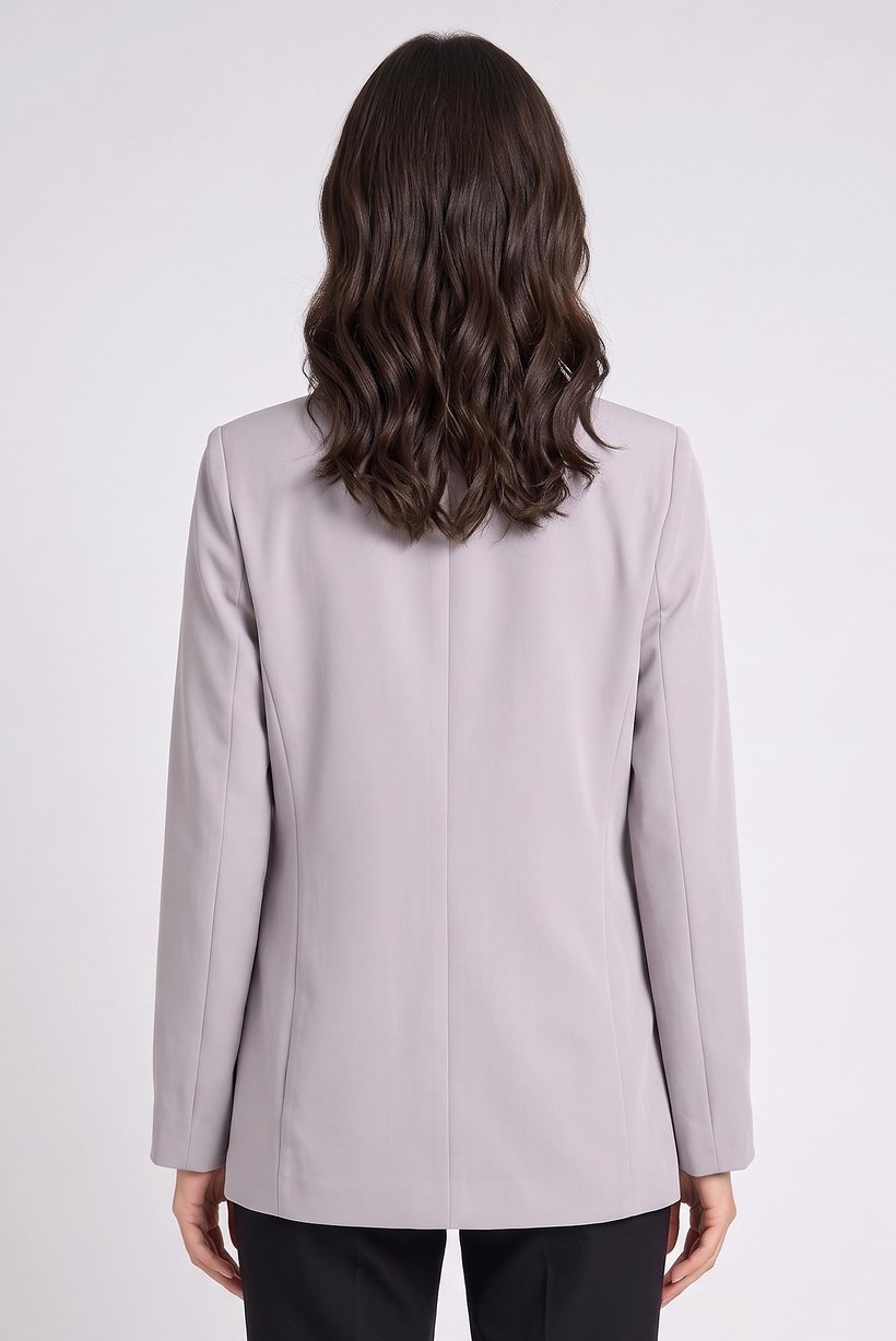 Women Regular Fit Textured Casual Blazer, Grey