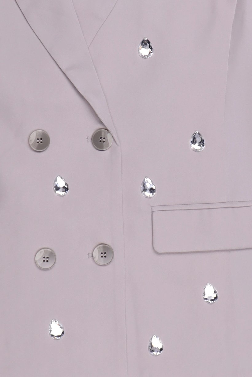 Women Regular Fit Textured Casual Blazer, Grey
