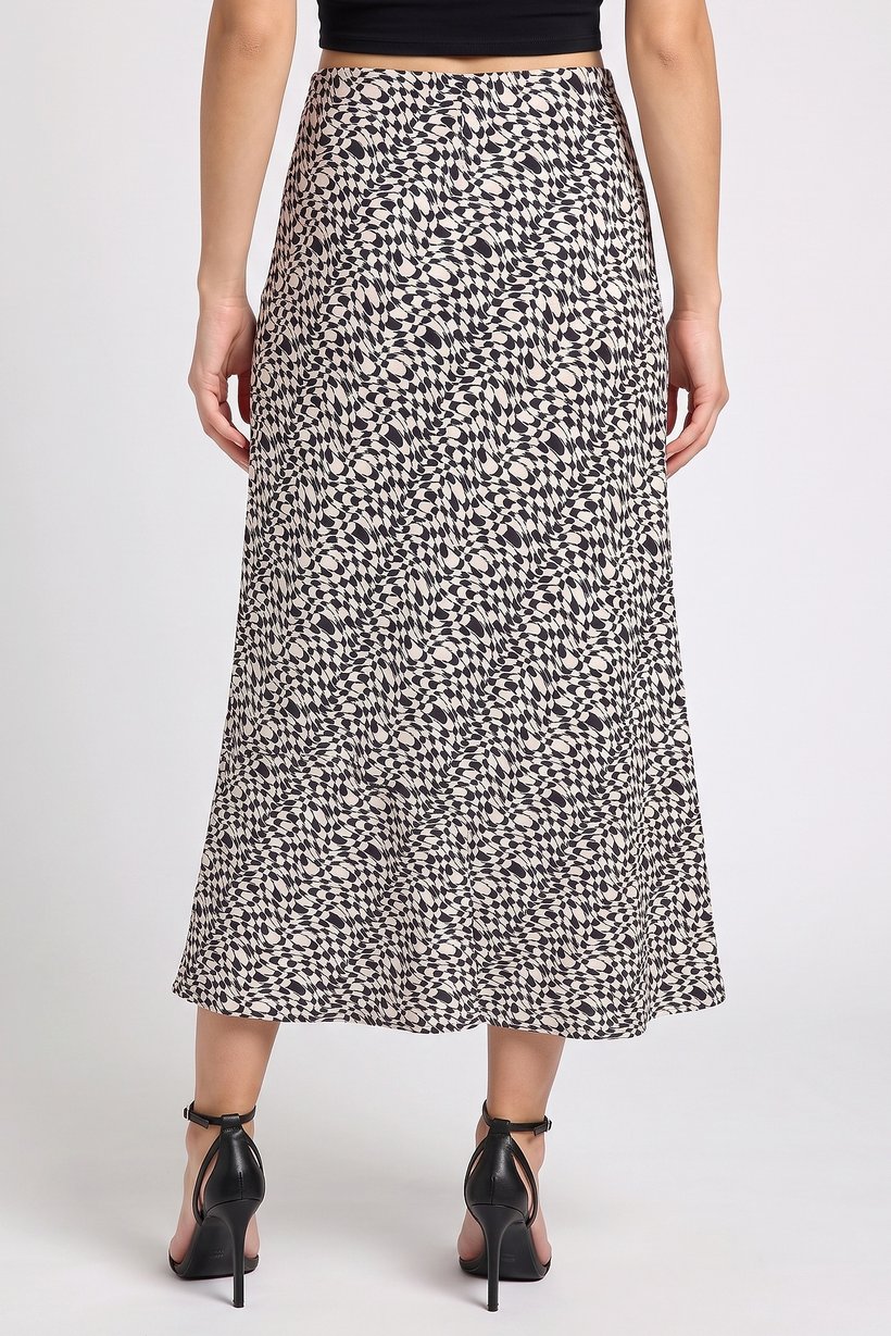 Women Allover Print Midi Skirts, Multicolor