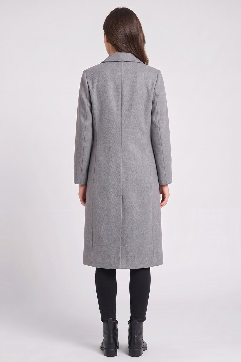 Women Textured Trench Coat, Grey