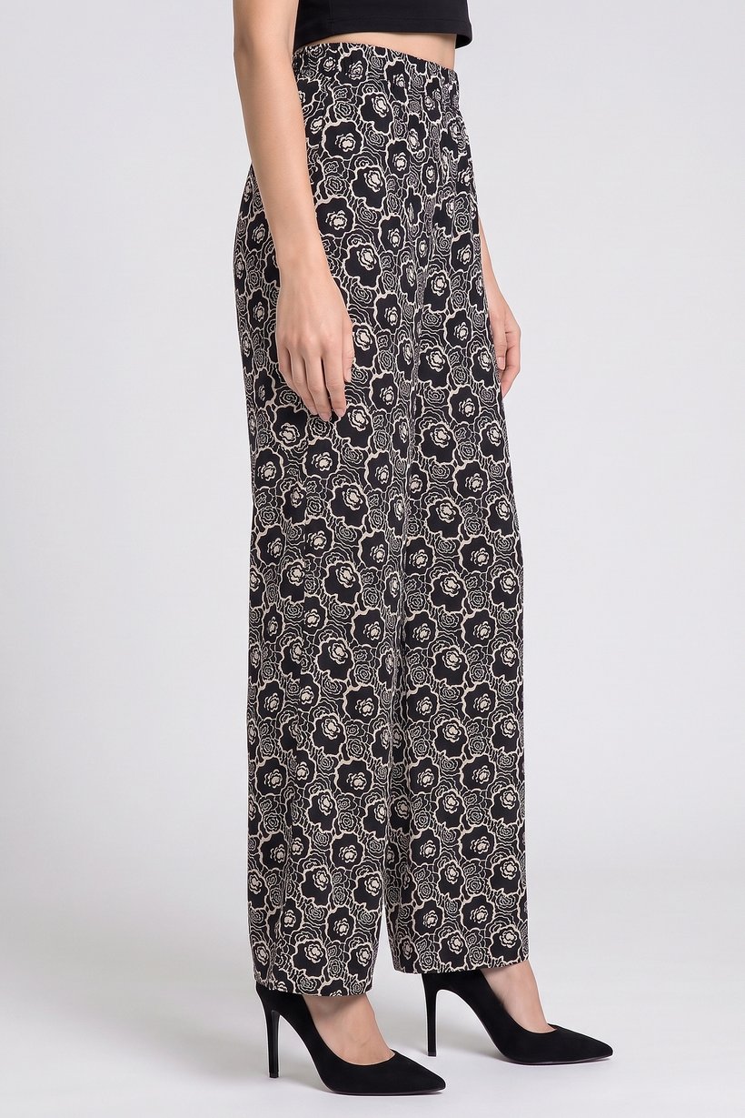 Women Regular Fit Floral Print Wide Leg Pants, Multicolor