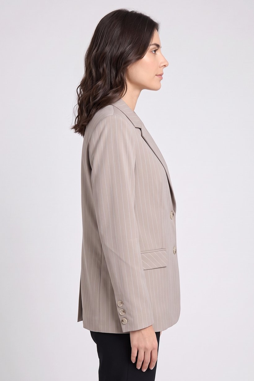 Women Regular Fit Stripe Casual Blazer, Multicolor