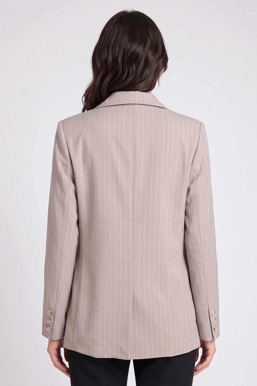 Women Regular Fit Stripe Casual Blazer, Multicolor