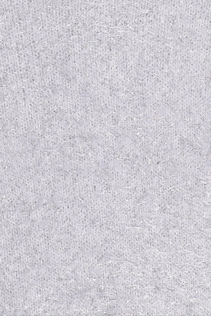 Women Round Neck Metallic Sweater, Silver