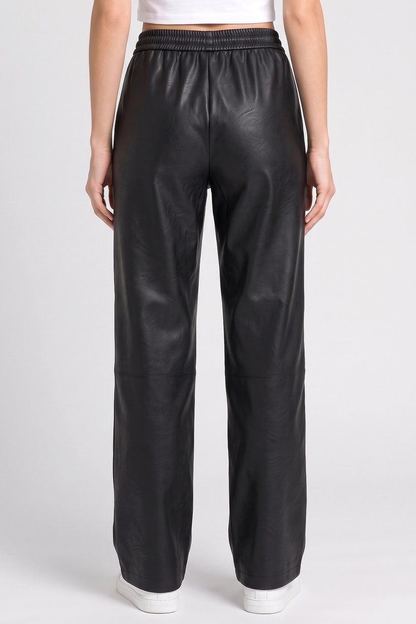 Women Regular Fit Solid Wide Leg Pants, Black