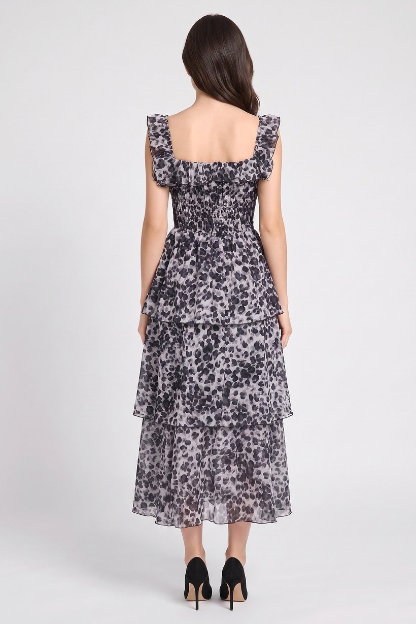 Women Animal Print Maxi Dress, Multicolor